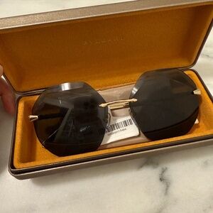 Bvlgari 6187K Gold Dark Grey Sunglasses